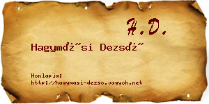 Hagymási Dezső névjegykártya